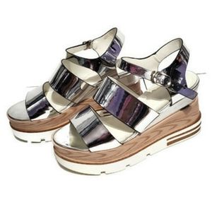 Concorde Y2K Metallic Platform Sandals